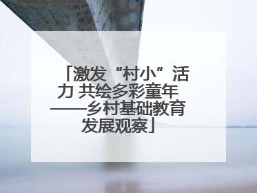 激发“村小”活力 共绘多彩童年——乡村基础教育发展观察