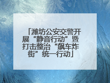 潍坊公安交警开展“静音行动”暨打击整治“飙车炸街”统一行动