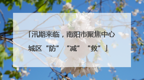 汛期来临，南阳市聚焦中心城区“防”“减”“救”