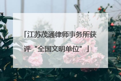 江苏茂通律师事务所获评“全国文明单位”