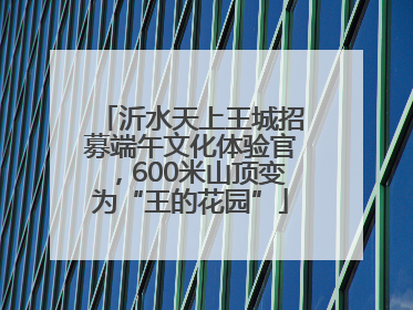 沂水天上王城招募端午文化体验官，600米山顶变为“王的花园”