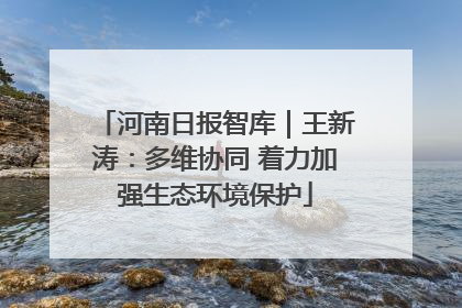 河南日报智库｜王新涛：多维协同 着力加强生态环境保护