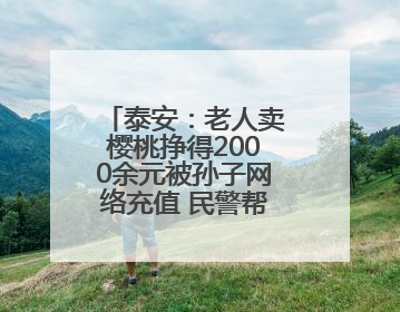 泰安：老人卖樱桃挣得2000余元被孙子网络充值 民警帮忙联系退回