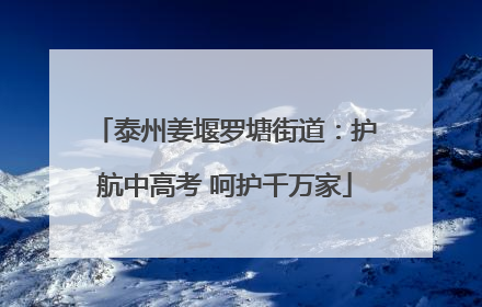 泰州姜堰罗塘街道：护航中高考 呵护千万家