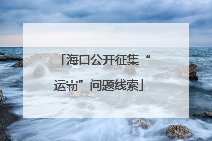 海口公开征集“运霸”问题线索
