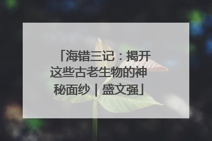 海错三记：揭开这些古老生物的神秘面纱｜盛文强
