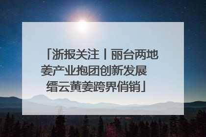 浙报关注丨丽台两地姜产业抱团创新发展 缙云黄姜跨界俏销