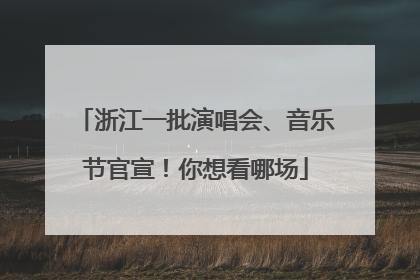 浙江一批演唱会、音乐节官宣！你想看哪场