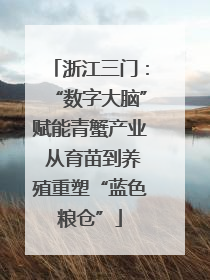 浙江三门：“数字大脑”赋能青蟹产业 从育苗到养殖重塑“蓝色粮仓”