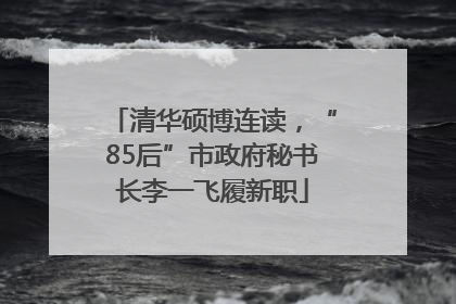 清华硕博连读，“85后”市政府秘书长李一飞履新职
