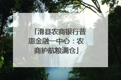 滑县农商银行普惠金融一中心：农商护航粮满仓