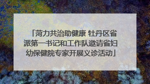 菏力共治助健康 牡丹区省派第一书记和工作队邀请省妇幼保健院专家开展义诊活动