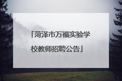 菏泽市万福实验学校教师招聘公告