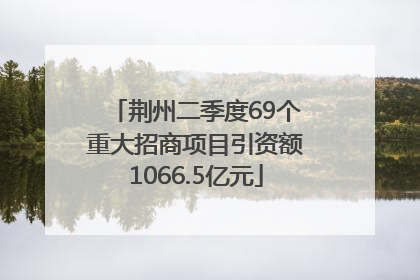 荆州二季度69个重大招商项目引资额1066.5亿元