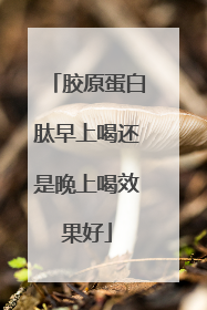胶原蛋白肽早上喝还是晚上喝效果好