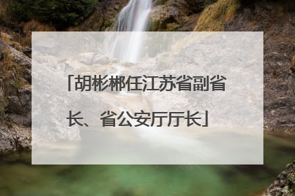 胡彬郴任江苏省副省长、省公安厅厅长