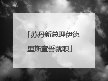 苏丹新总理伊德里斯宣誓就职