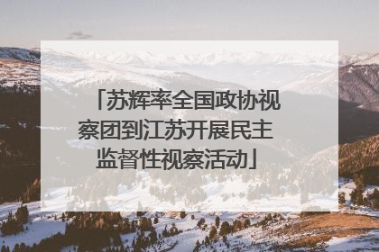 苏辉率全国政协视察团到江苏开展民主监督性视察活动