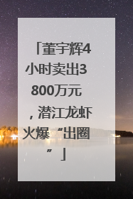 董宇辉4小时卖出3800万元，潜江龙虾火爆“出圈”