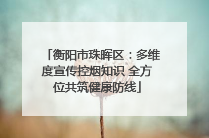 衡阳市珠晖区：多维度宣传控烟知识 全方位共筑健康防线