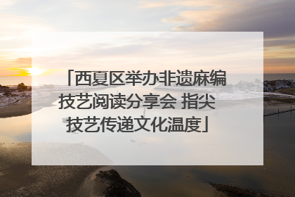 西夏区举办非遗麻编技艺阅读分享会 指尖技艺传递文化温度