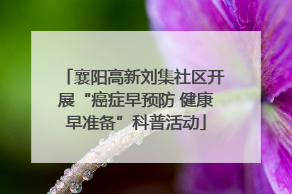 襄阳高新刘集社区开展“癌症早预防 健康早准备”科普活动