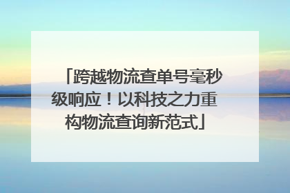 跨越物流查单号毫秒级响应！以科技之力重构物流查询新范式