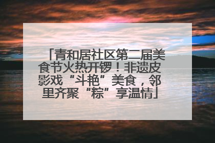 青和居社区第二届美食节火热开锣！非遗皮影戏“斗艳”美食，邻里齐聚“粽”享温情