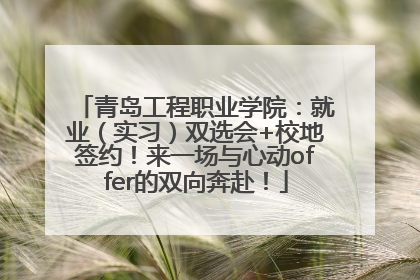 青岛工程职业学院：就业（实习）双选会+校地签约！来一场与心动offer的双向奔赴！
