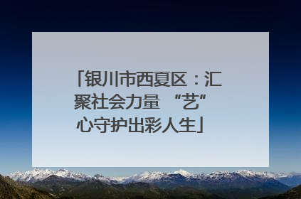 银川市西夏区：汇聚社会力量 “艺”心守护出彩人生