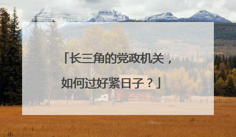 长三角的党政机关，如何过好紧日子？