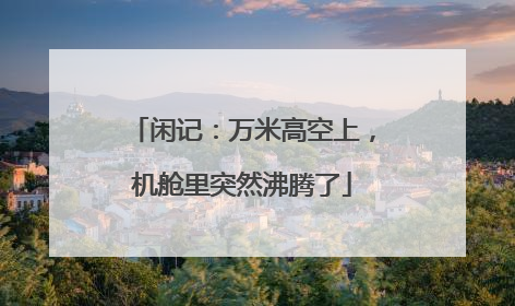 闲记：万米高空上，机舱里突然沸腾了