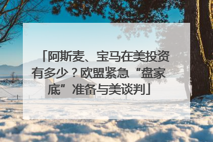 阿斯麦、宝马在美投资有多少？欧盟紧急“盘家底”准备与美谈判