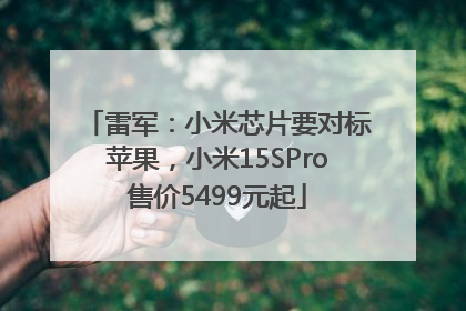 雷军：小米芯片要对标苹果，小米15SPro售价5499元起