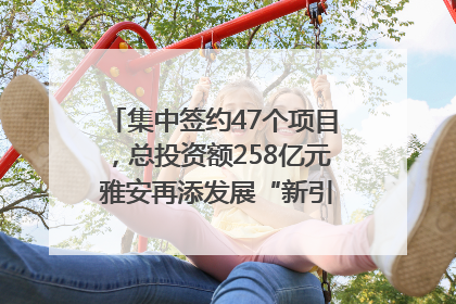 集中签约47个项目，总投资额258亿元 雅安再添发展“新引擎”｜数读西投