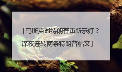 马斯克对特朗普重新示好？深夜连转两条特朗普帖文
