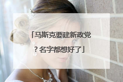 马斯克要建新政党？名字都想好了
