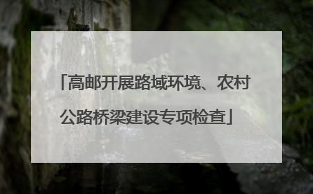 高邮开展路域环境、农村公路桥梁建设专项检查