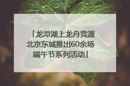 龙潭湖上龙舟竞渡 北京东城推出60余场端午节系列活动