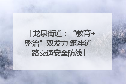 龙泉街道：“教育+整治”双发力 筑牢道路交通安全防线