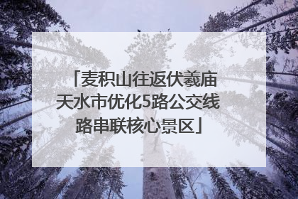 麦积山往返伏羲庙 天水市优化5路公交线路串联核心景区