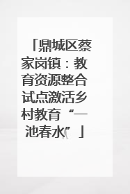 鼎城区蔡家岗镇：教育资源整合试点激活乡村教育“一池春水”