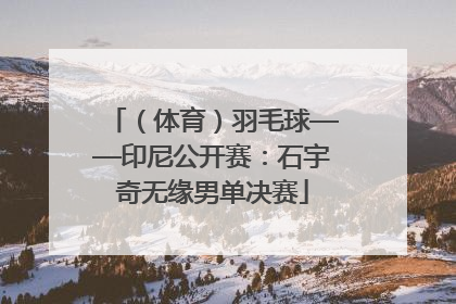 （体育）羽毛球——印尼公开赛：石宇奇无缘男单决赛