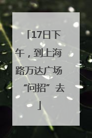 17日下午，到上海路万达广场“问招”去