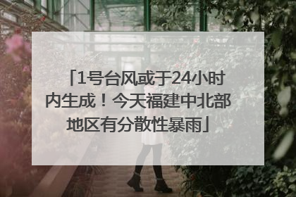 1号台风或于24小时内生成！今天福建中北部地区有分散性暴雨