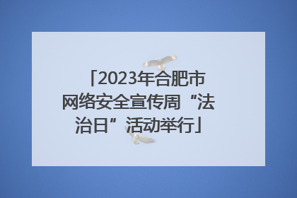2023年合肥市网络安全宣传周“法治日”活动举行