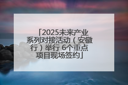 2025未来产业系列对接活动（安徽行）举行 6个重点项目现场签约