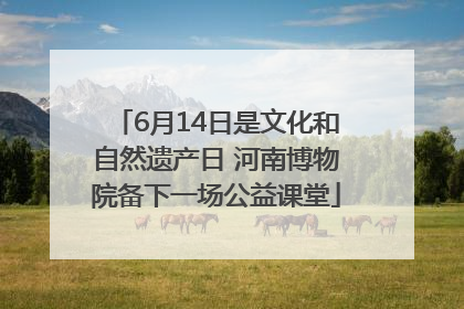 6月14日是文化和自然遗产日 河南博物院备下一场公益课堂